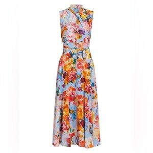 ELIE TAHARI - The Raquel Spring Morning Floral Midi Dress
